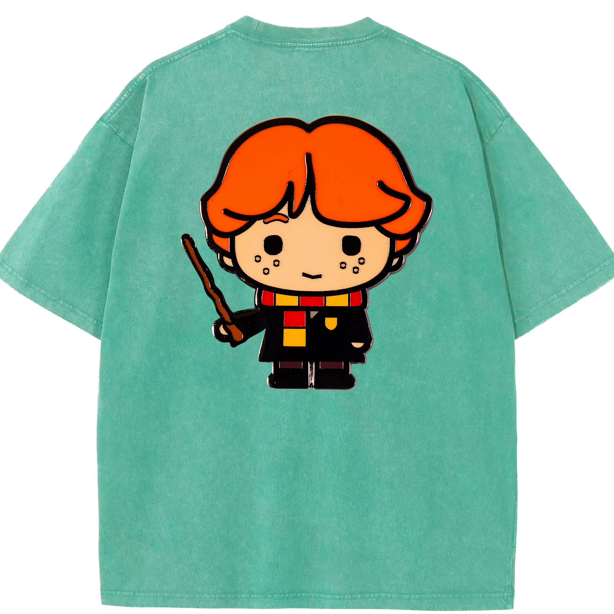 （画像用） Harry Potter ハリー・ポッターシリーズ 綿100% ヴィンテージ風 半袖Tシャツ（背面プリント）